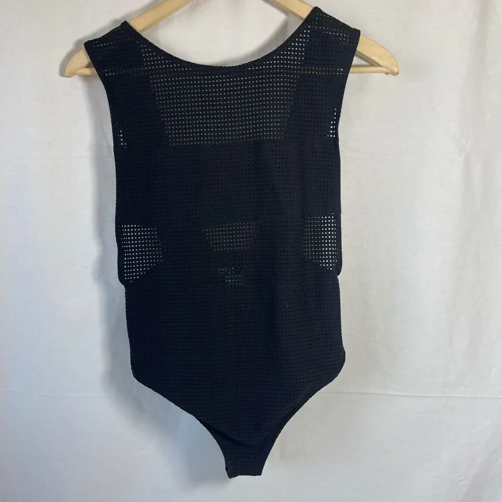 Beach Riot Black‎ Block Mesh Swimsuit Sz M